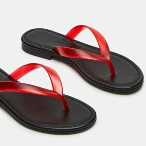 Steve Madden Black Sandals with Red Straps